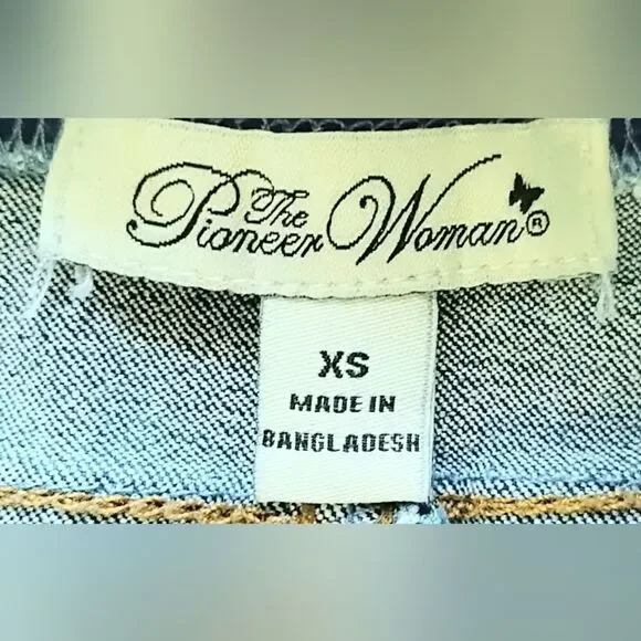 PIONEER WOMAN JEANS CROPPED DENIM Pull-On  Medium Wash XS - Picture 6 of 8